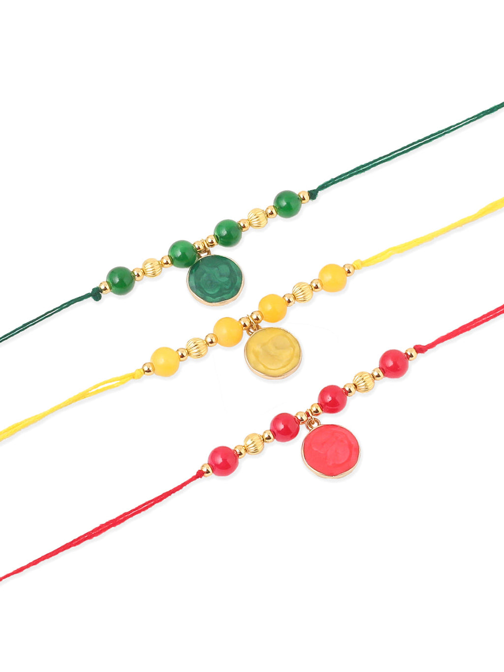 NVR Men Set of 3 Multicolor Artificial Beads Thread Rakhi, Combo for Rakshabandhan | Grocsy