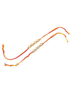 NVR Men's Set of 2 Multicolor Kundan Studded Thread Rakhi, Combo for Rakshabandhan | Grocsy