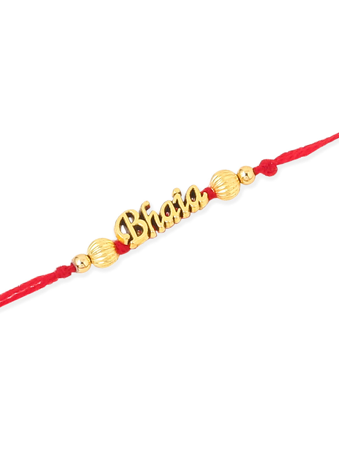 NVR Men's Set of 3 Gold Toned Thread Rakhi Set, Combo for Rakshabandhan | Grocsy