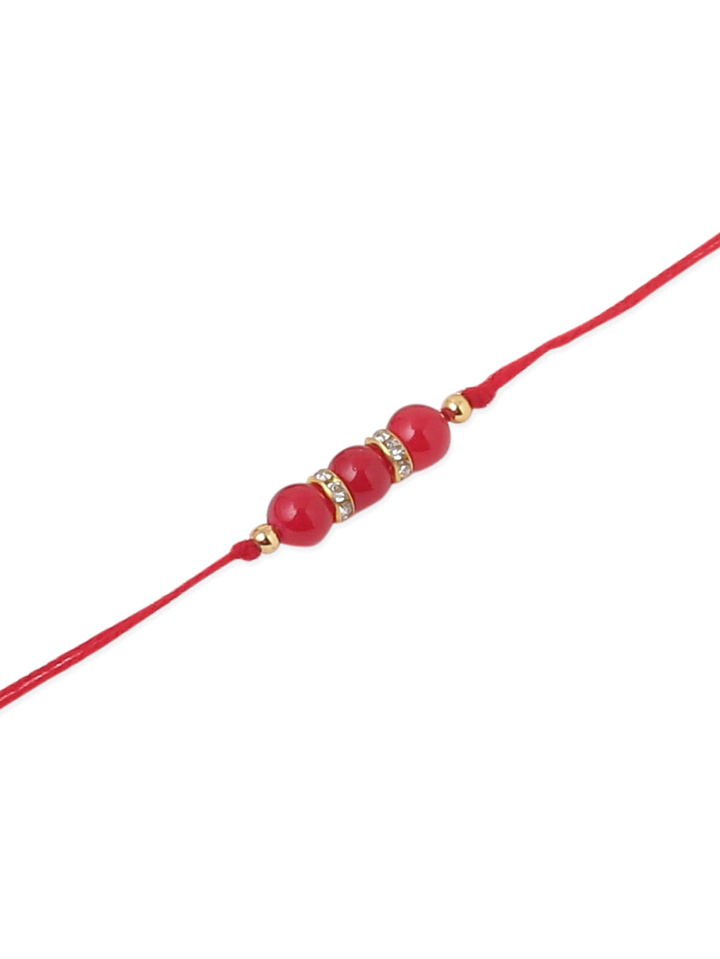 NVR Men Set of 3 Red Artificial Beads & Pearls Thread Rakhi, Combo for Rakshabandhan | Grocsy