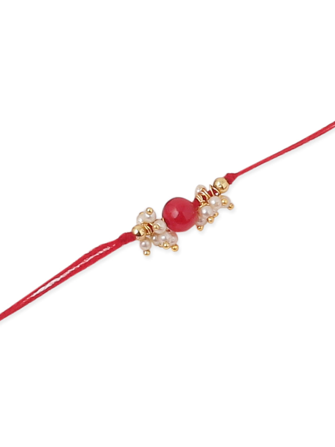 NVR Men Set of 3 Red Artificial Beads & Pearls Thread Rakhi, Combo for Rakshabandhan | Grocsy