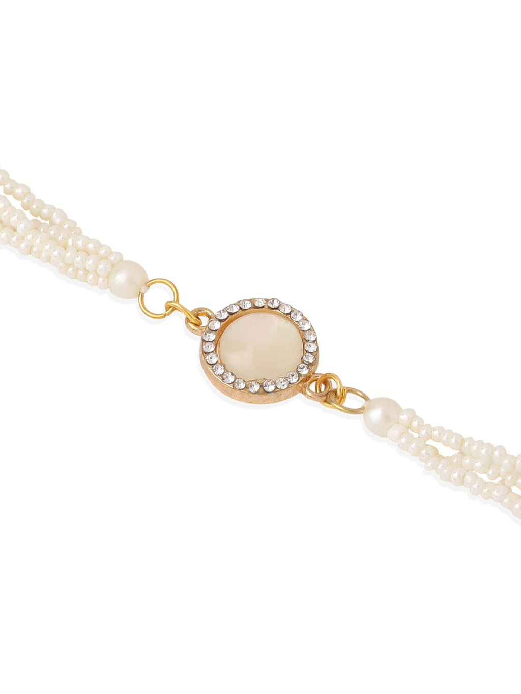 NVR Set of 2 White Pearls & Artificial Beads Bhaiya Bhabhi Rakhi Set, Combo for Rakshabandhan | Grocsy