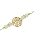 NVR Men Set of 2 Artificial Stones & Beads Floral Design Thread Rakhi Combo | Grocsy