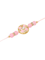 NVR Men Set of 2 Artificial Stones & Beads Floral Design Thread Rakhi Combo | Grocsy