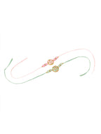 NVR Men Set of 2 Artificial Stones & Beads Floral Design Thread Rakhi Combo | Grocsy