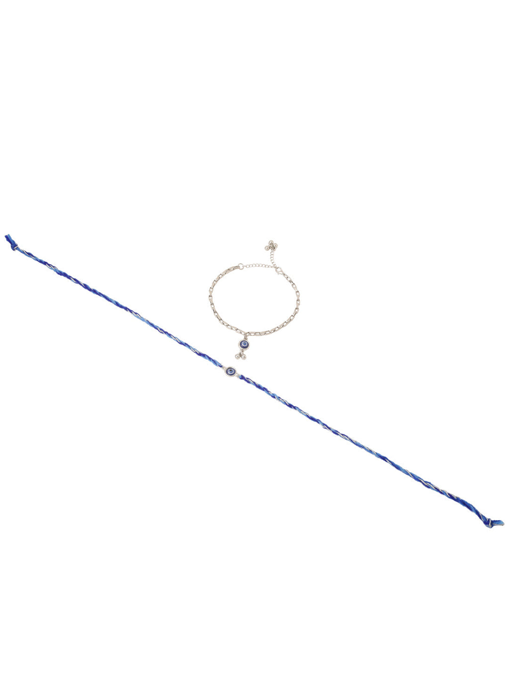 NVR Set of 2 Blue Evil Eye Bhaiya Bhabhi Rakhi, Combo for Rakshabandhan | Grocsy