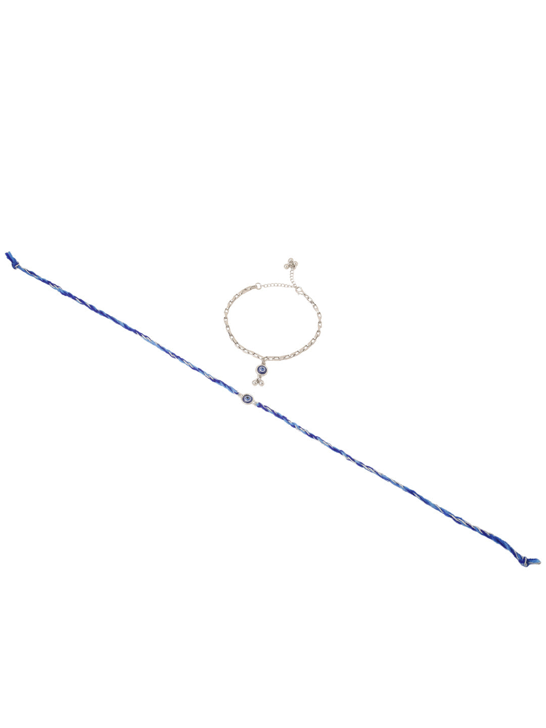 NVR Set of 2 Blue Evil Eye Bhaiya Bhabhi Rakhi, Combo for Rakshabandhan | Grocsy