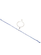 NVR Set of 2 Blue Evil Eye Bhaiya Bhabhi Rakhi with Roli Chawal Chandan & Mishri | Grocsy