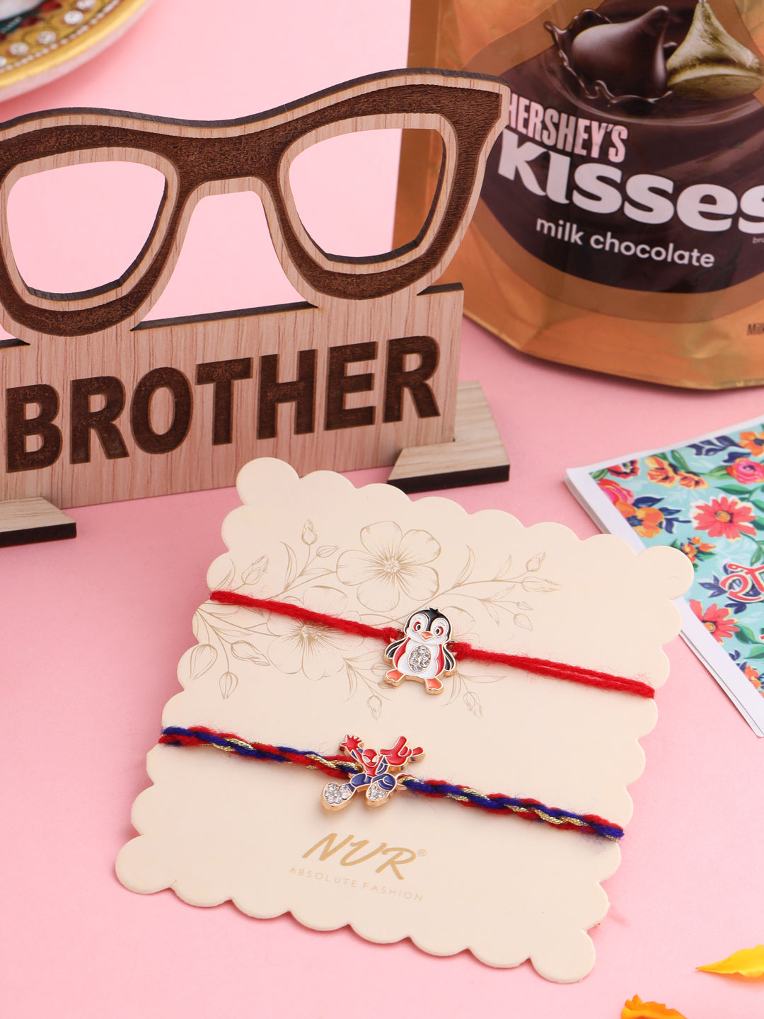 NVR Kids Set of 2 Cartoon Character Blue & Red Thread Rakhi, Combo for Rakshabandhan | Grocsy