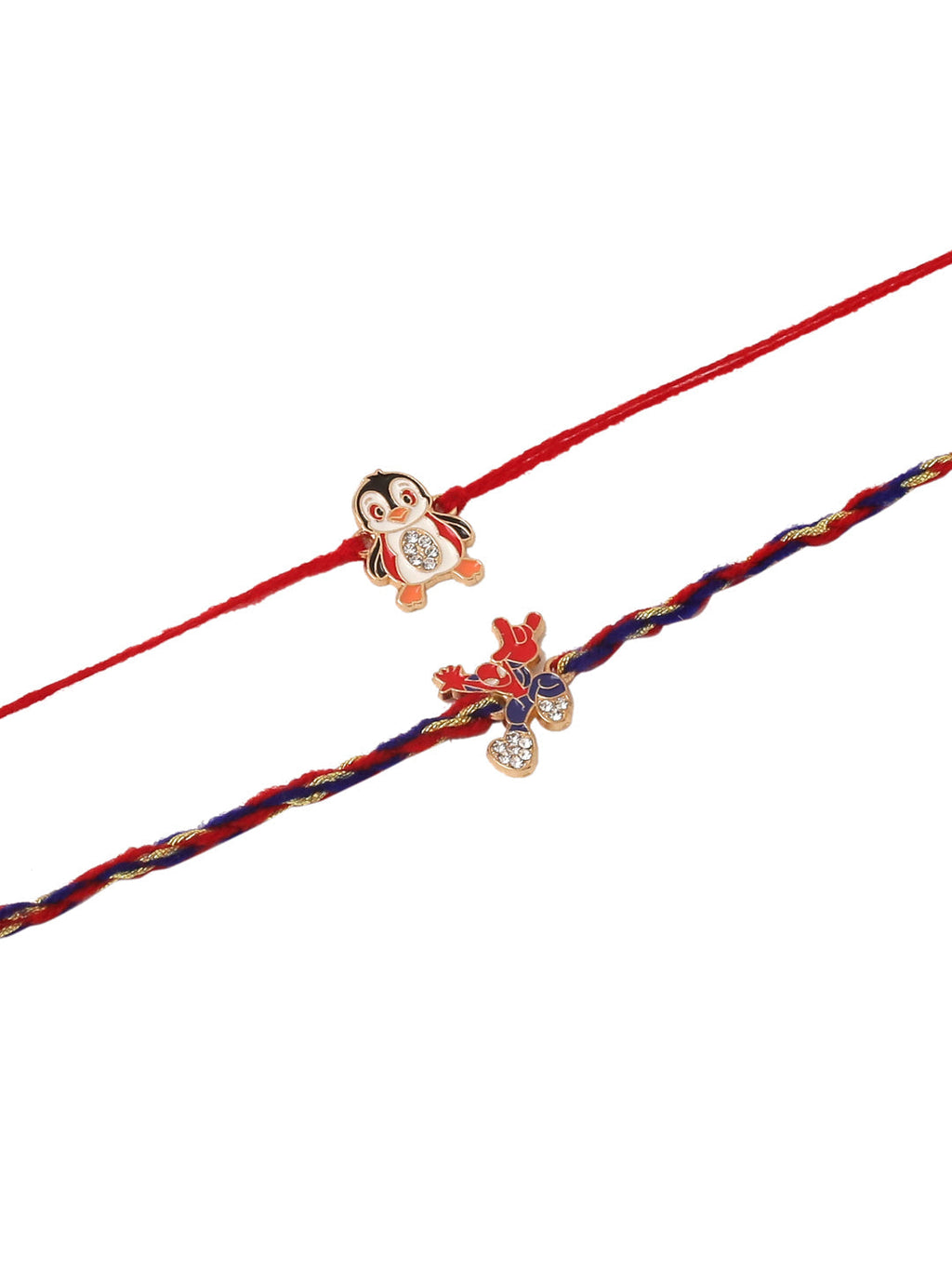 NVR Kids Set of 2 Cartoon Character Blue & Red Thread Rakhi, Combo for Rakshabandhan | Grocsy
