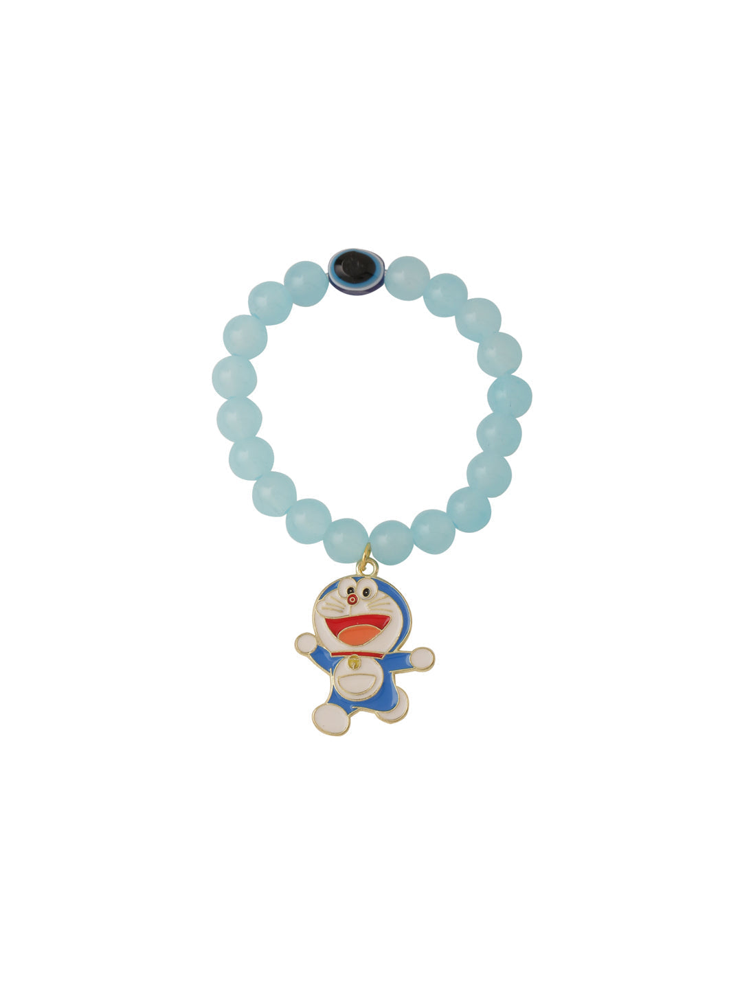 NVR Kids Cartoon Design Sky BLue Artificial Beads Thread Rakhi with Roli Chawal Chandan & Mishri | Grocsy