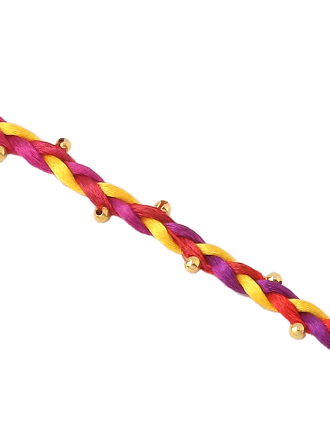 NVR Men Multicolor Artificial Beads Thread Rakhi with Roli Chawal Chandan & Mishri | Grocsy