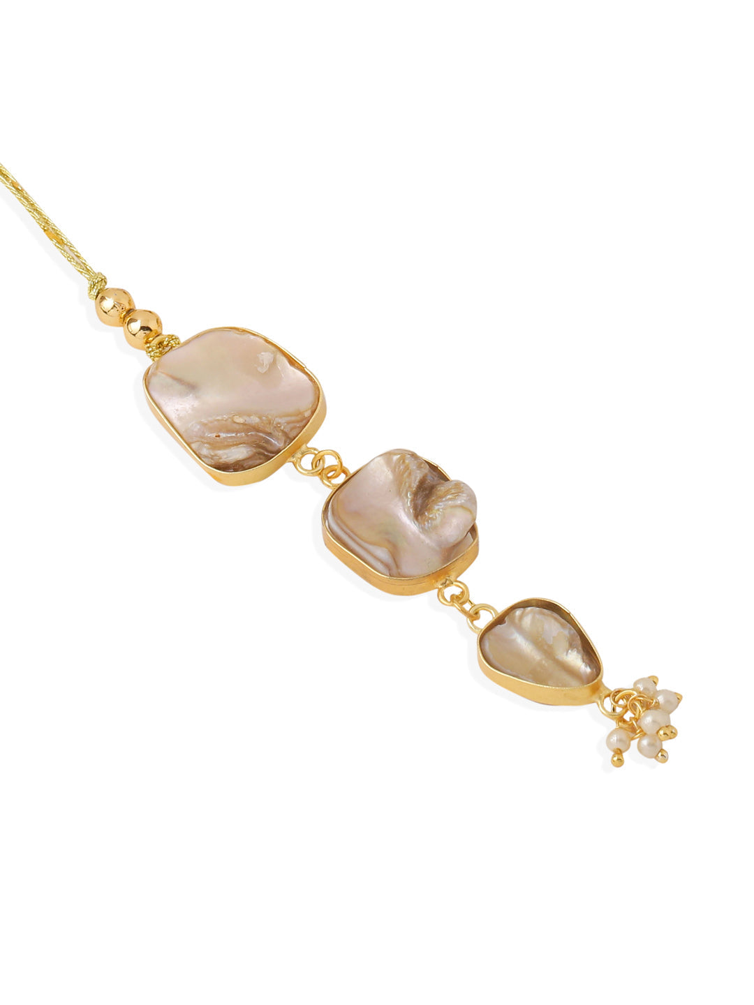 NVR Set of 2 Gold Toned Rudraksh & Pearls Bhaiya Bhabhi Rakhi with Roli Chawal Chandan & Mishri | Grocsy