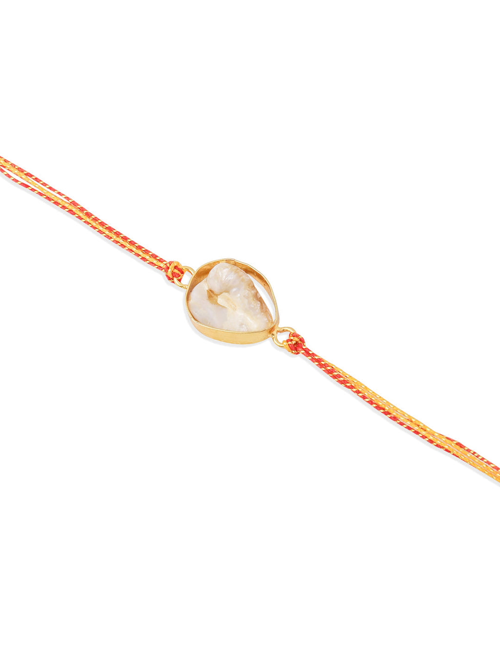 NVR Set of 2 Gold Toned Pearls Bhaiya Bhabhi Rakhi with Roli Chawal Chandan & Mishri | Grocsy