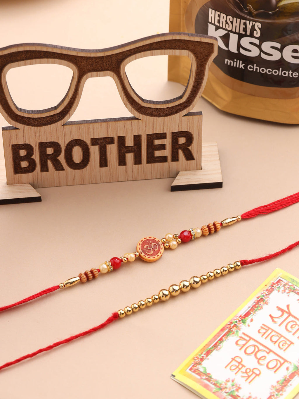 NVR Men's Set of 2 Red Religious Thread Rakhi, Combo for Rakshabandhan | Grocsy
