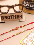 NVR Men's Set of 2 Red Religious Thread Rakhi, Combo for Rakshabandhan | Grocsy