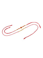 NVR Men's Set of 2 Red Religious Thread Rakhi with Roli Chawal Chandan & Mishri | Grocsy