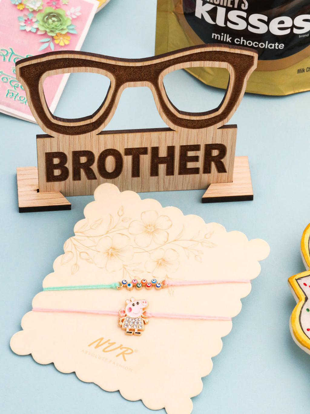 NVR Kids Set of 2 Cartoon Artificial Stones Thread Rakhi, Combo for Rakshabandhan | Grocsy