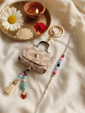 NVR Set of 2 Purse Design Evil Eye & Beads Bhaiya Bhabhi Rakhi With Roli Chawal | Grocsy