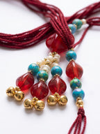 NVR Set of 2 Artificial Beads & Gold Toned Ghungroo Bhaiya Bhabhi Rakhi with Roli Chawal | Grocsy
