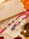 NVR Set of 2 Artificial Beads Jhumka Design Bhaiya Bhabhi Rakhi with Roli Chawal | Grocsy