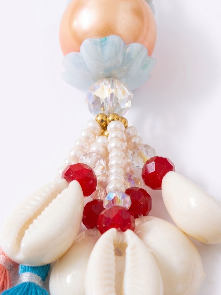 NVR Set of 2 Multicolor Artificial Beads & Sea Shell Bhaiya Bhabhi Rakhi with Roli Chawal | Grocsy