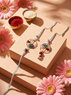 NVR Set of 2 Artificial Stones Bhaiya Bhabhi Rakhi with Roli Chawal Chandan Mishri | Grocsy