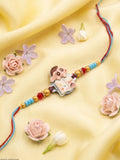 NVR Kids Shinchan Character Artificial Beads Thread Rakhi with Roli Chawal Chandan Mishri | Grocsy