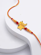 NVR Kids Pikachu Pokemon Cartoon Yellow & Red Thread Rakhi with Roli Chawal Chandan Mishri | Grocsy