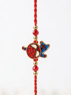 NVR Kids Spider Man Character Artificial Beads Thread Rakhi with Roli Chawal Chandan | Grocsy