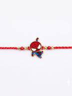 NVR Kids Spider Man Character Artificial Beads Thread Rakhi with Roli Chawal Chandan | Grocsy