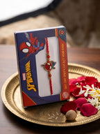 NVR Kids Spider Man Character Artificial Beads Thread Rakhi with Roli Chawal Chandan | Grocsy