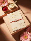 NVR Floral Design Multicolor Artificial Stones & Beads Thread Rakhi With Roli Chawal | Grocsy