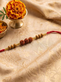 NVR Religious Rudraksh & Red Thread Rakhi with Roli Chawal Chandan Mishri | Grocsy