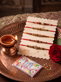 NVR Set of 5 Multicolor Designer Thread Rakhi with Roli Chawal Chandan Mishri | Grocsy