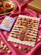 NVR Set of 10 Multicolor Designer Thread Rakhi with Roli Chawal Chandan Mishri | Grocsy