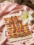 NVR Set of 10 Multicolor Designer Thread Rakhi with Roli Chawal Chandan Mishri | Grocsy