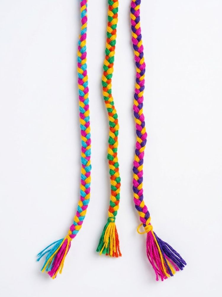NVR Set of 3 Multicolor Thread Rakhi with Roli Chawal Chandan Mishri | Grocsy