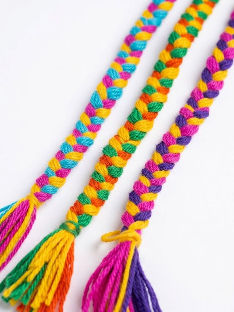 NVR Set of 3 Multicolor Thread Rakhi with Roli Chawal Chandan Mishri | Grocsy