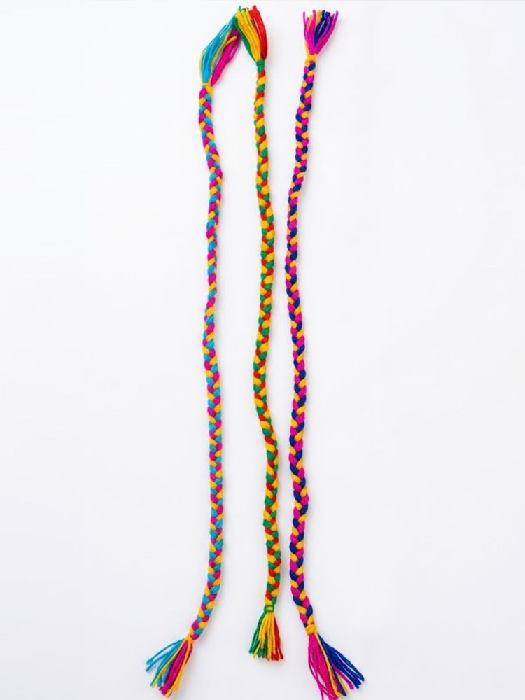 NVR Set of 3 Multicolor Thread Rakhi with Roli Chawal Chandan Mishri | Grocsy