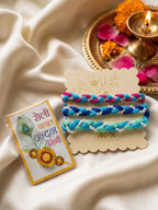 NVR Set of 3 Multicolor Thread Rakhi with Roli Chawal Chandan Mishri | Grocsy
