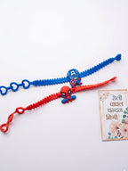 NVR Set of 2 Superhero Kids Rakhi with Roli Chawal Chandan Mishri | Grocsy