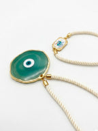 NVR Set of 2 Evil Eye Design Bhaiya Bhabhi Wraparound Rakhi with Roli Chawal Chandan | Grocsy