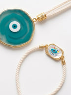 NVR Set of 2 Evil Eye Design Bhaiya Bhabhi Wraparound Rakhi with Roli Chawal Chandan | Grocsy