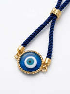 NVR Set of 2 Blue Evil Eye Design Bhaiya Bhabhi Wraparound Rakhi with Roli Chawal Chandan | Grocsy