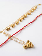 NVR Set of 2 Pearls Gold Toned Bhaiya Bhabhi Rakhi With Roli Chawal Chandan Mishri | Grocsy