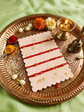 NVR Set of 4 Traditional Red Thread Rakhi With Roli Chawal Chandan Mishri | Grocsy