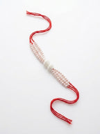 NVR White Pearls & Red Thread Rakhi with Roli Chawal Chandan Mishri | Grocsy