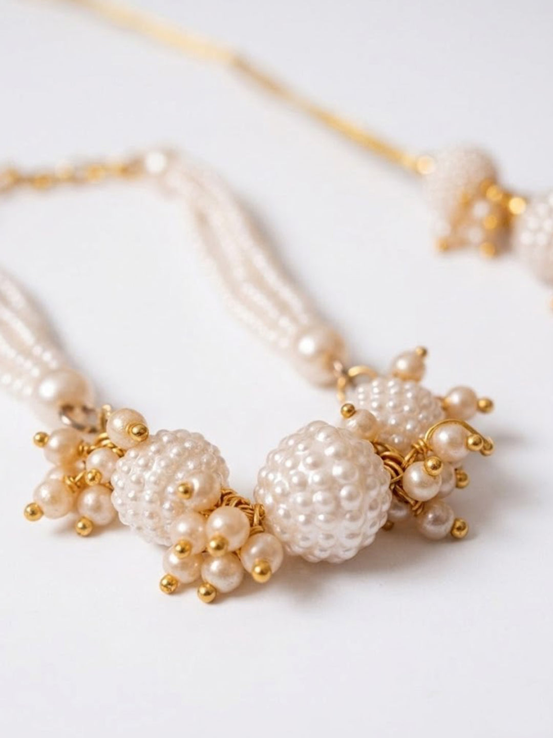 NVR Set of 2 Gold Toned & White Pearls Bhaiya Bhabhi Rakhi with Roli Chawal Chandan Mishri | Grocsy