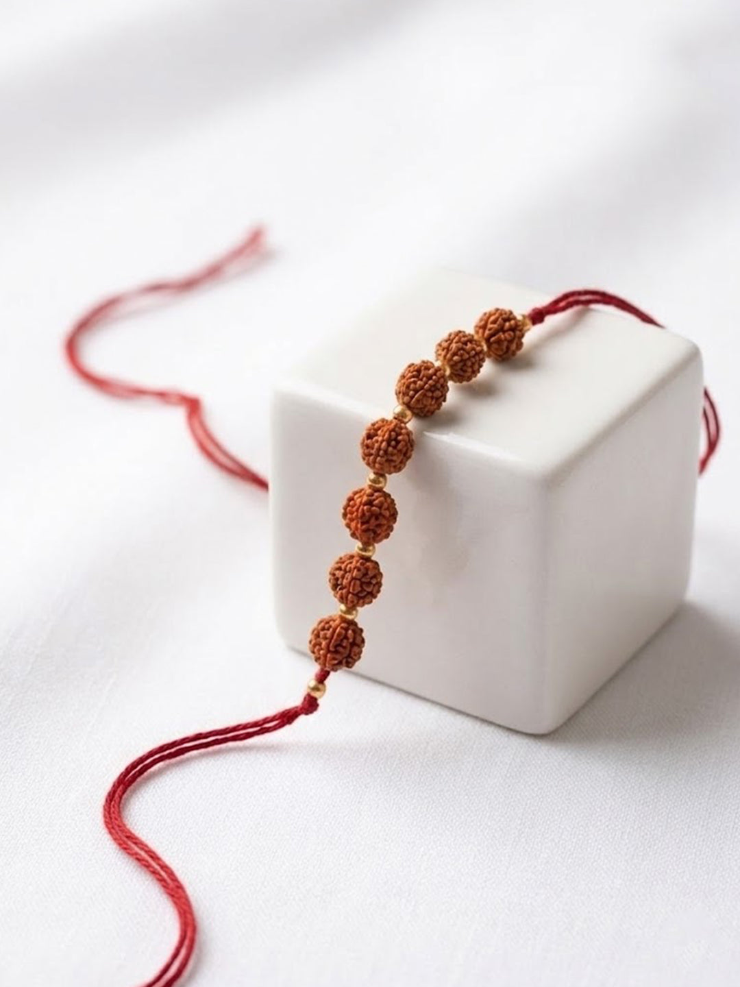 NVR Religious Rudraksh Thread Rakhi With Roli Chawal Chandan Mishri | Grocsy